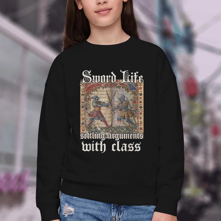 Buhurt Hourly Book Epic Knight Fight In Armor Buhurt Youth Crewneck Sweatshirt
