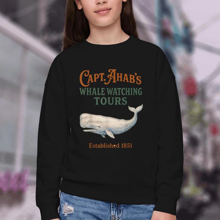 Captain Ahab’s Whale Watching Tours – Moby Book Parody Youth Crewneck Sweatshirt Captain Ahab’s Whale Watching Tours – Moby Book Parody Youth Crewneck Sweatshirt
