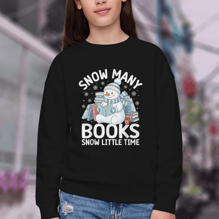 Christmas Reading Snowman So Many Books Men Women Kids Youth Crewneck Sweatshirt Christmas Reading Snowman So Many Books Men Women Kids Youth Crewneck Sweatshirt