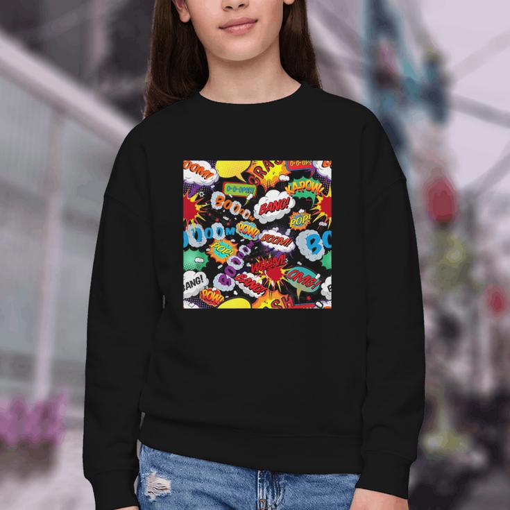 Comic Book Pop Art Modern Fun Youth Crewneck Sweatshirt