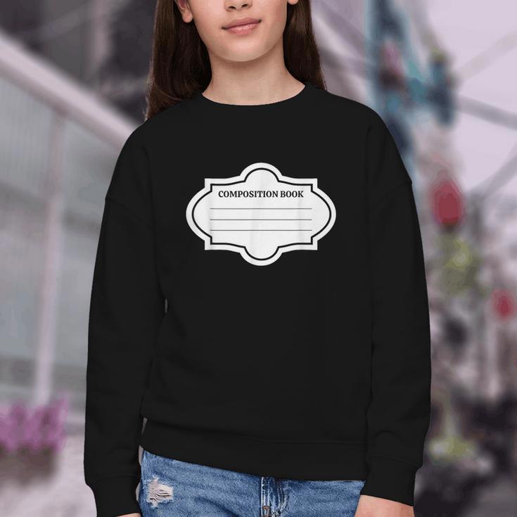 Composition Book Notebook Teacher's Halloween Group Costume Youth Crewneck Sweatshirt