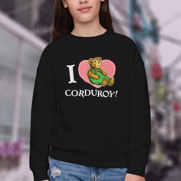 Corduroy I Heart Corduroy Teddy Bear Retro Children's Book Youth Crewneck Sweatshirt Corduroy I Heart Corduroy Teddy Bear Retro Children's Book Youth Crewneck Sweatshirt