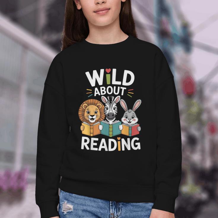 Cute Wildlife Zoo Animals For Book Reader Bookworms Youth Crewneck Sweatshirt Cute Wildlife Zoo Animals For Book Reader Bookworms Youth Crewneck Sweatshirt