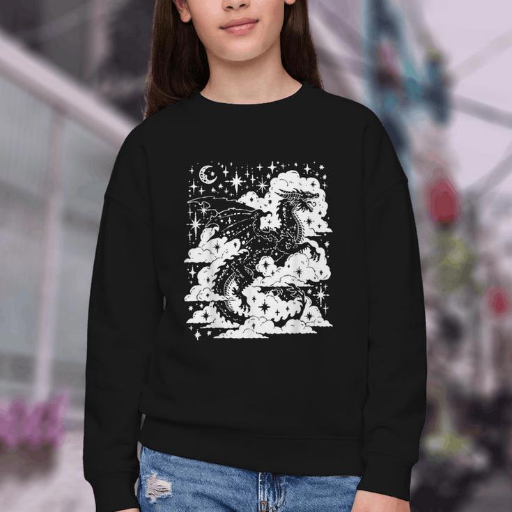 Dark Academia Fantasy Dragon Book Lover Bookish Goblincore Youth Crewneck Sweatshirt