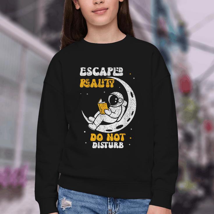 Escaped Reality Do Not Disturb Book Lover Youth Crewneck Sweatshirt