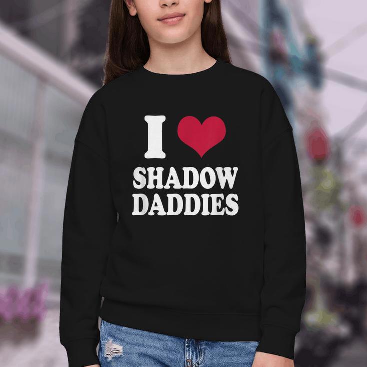 Fantasy Romantasy Book Lover I Love Heart Shadow Daddies Youth Crewneck Sweatshirt