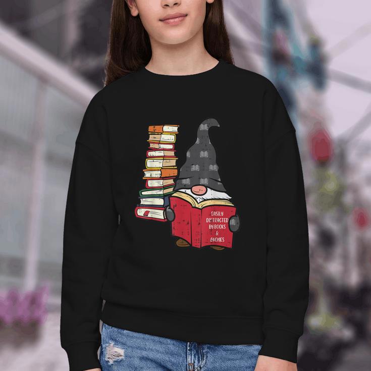 Gnome Read Reading Book Librarian Across America Women Kids Youth Crewneck Sweatshirt