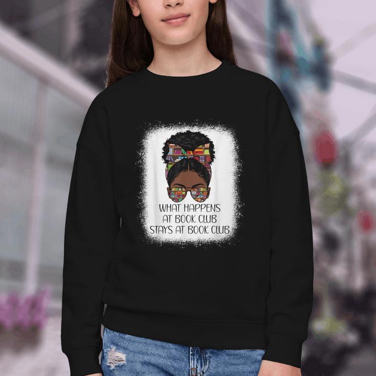 What Happens At Book Club Stays At Book Club Black Women Youth Crewneck Sweatshirt