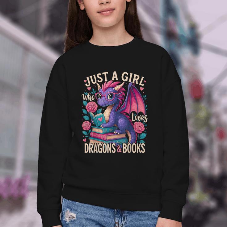 Just a Girl Who Loves Dragons And Books Dragon Youth Crewneck Sweatshirt Just a Girl Who Loves Dragons And Books Dragon Youth Crewneck Sweatshirt
