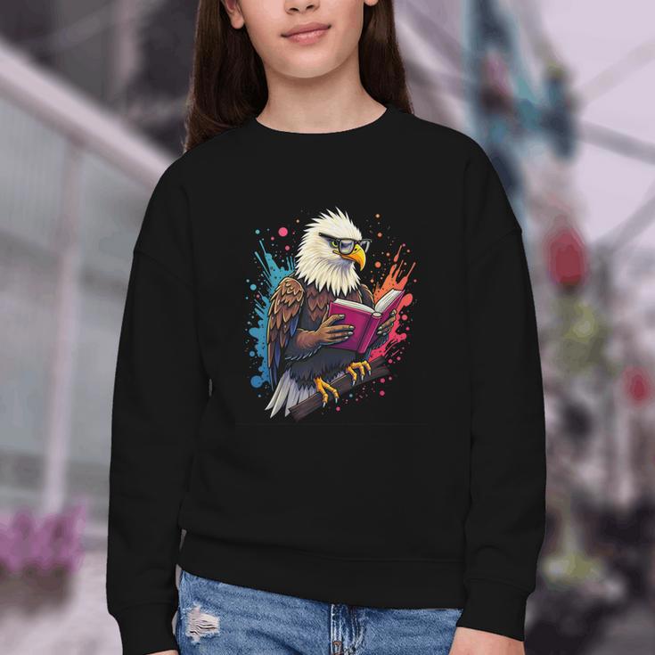 Kawaii Eagle Reads Book Reading Library Book Bookworm Youth Crewneck Sweatshirt Kawaii Eagle Reads Book Reading Library Book Bookworm Youth Crewneck Sweatshirt