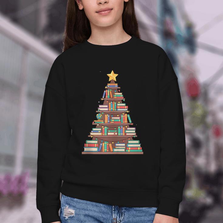 Literary Book Tree Bookish Shelf Art For Avid Readers Youth Crewneck Sweatshirt