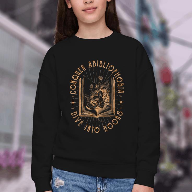 Literature Bookworm Abibliophobia Bookish Youth Crewneck Sweatshirt