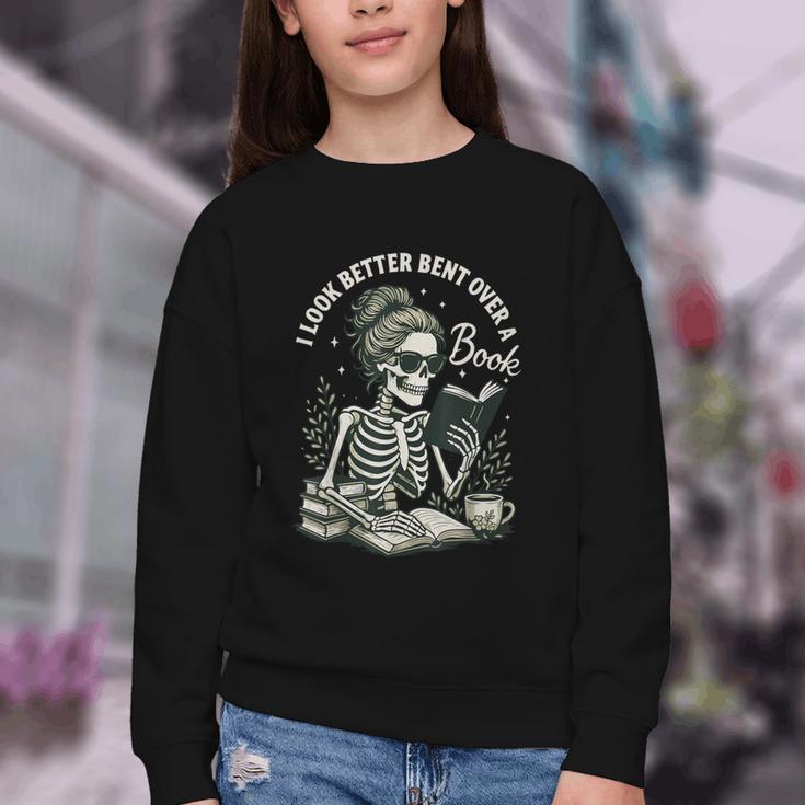 I Look Better Bent Over A Book Youth Crewneck Sweatshirt