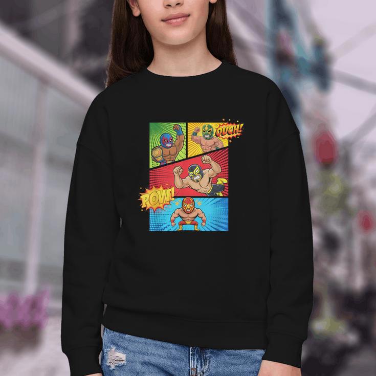 Lucha Libre Comic Book Mexican Wrestling Cartoon Wrestler Youth Crewneck Sweatshirt Lucha Libre Comic Book Mexican Wrestling Cartoon Wrestler Youth Crewneck Sweatshirt