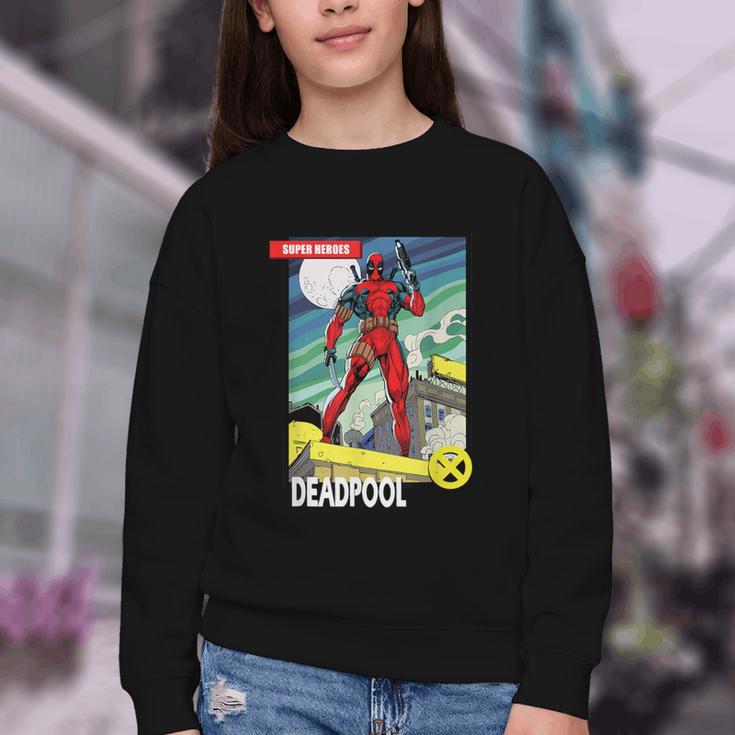 Marvel Comics Deadpool Vintage Book Art Youth Crewneck Sweatshirt