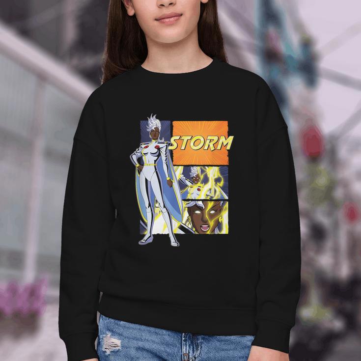 Marvel X-Men '97 Storm Vintage Classic Comic Book Panels Youth Crewneck Sweatshirt
