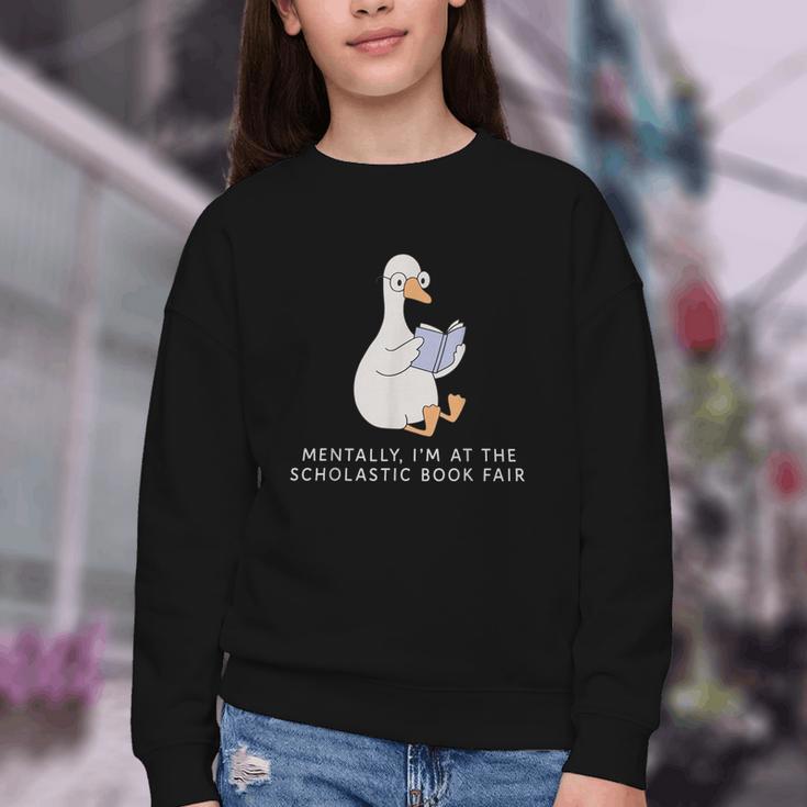 Mentally At The Scholastic Book Fair Retro Vintage Trendy Youth Crewneck Sweatshirt