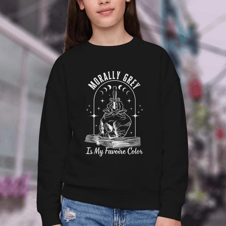 Morally Grey Book Lover Morally Grey Is My Favorite Color Youth Crewneck Sweatshirt Morally Grey Book Lover Morally Grey Is My Favorite Color Youth Crewneck Sweatshirt