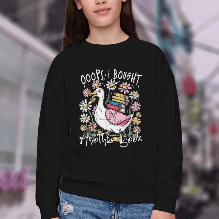 Oops I Bought Another Book Goose Bookish Youth Crewneck Sweatshirt