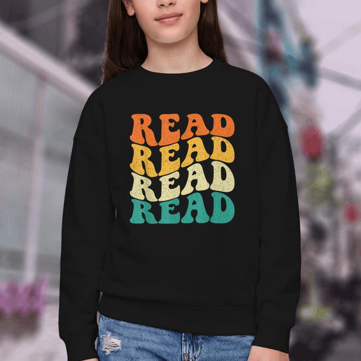 Read Read Read Read Book Lover Reading Bookworm Reader Youth Crewneck Sweatshirt
