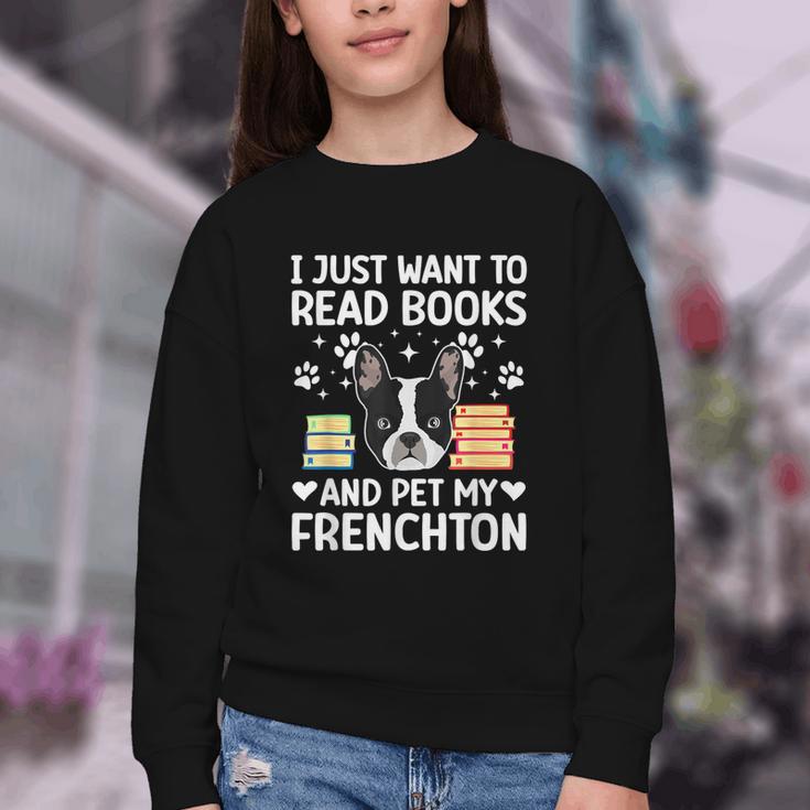Read Books & Pet My Frenchton Owner Frenchton Lover Youth Crewneck Sweatshirt Read Books & Pet My Frenchton Owner Frenchton Lover Youth Crewneck Sweatshirt