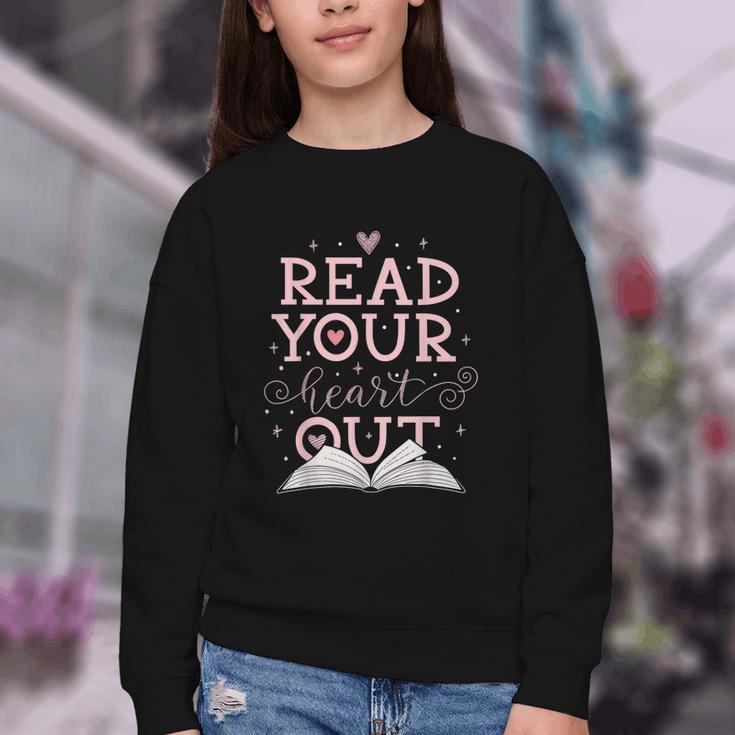 Read Your Heart Out Book Adventures In Pages Youth Crewneck Sweatshirt