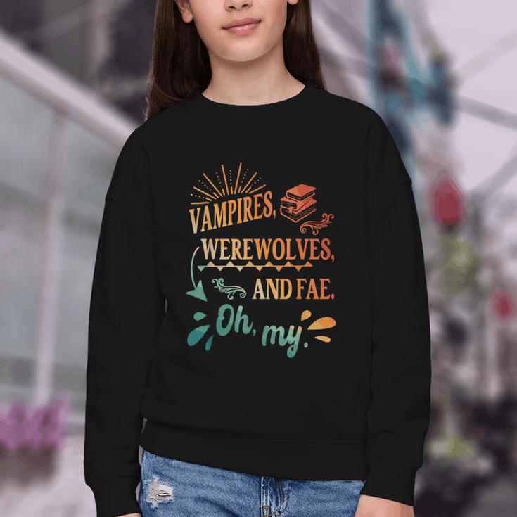 Readers Books Lovers BFF Books Club Paranormal Romance Reading Book Vampires Werewolves & Fae -Adults Short Sleeve Youth Crewneck Sweatshirt Readers Books Lovers BFF Books Club Paranormal Romance Reading Book Vampires Werewolves & Fae -Adults Short Sleeve Youth Crewneck Sweatshirt