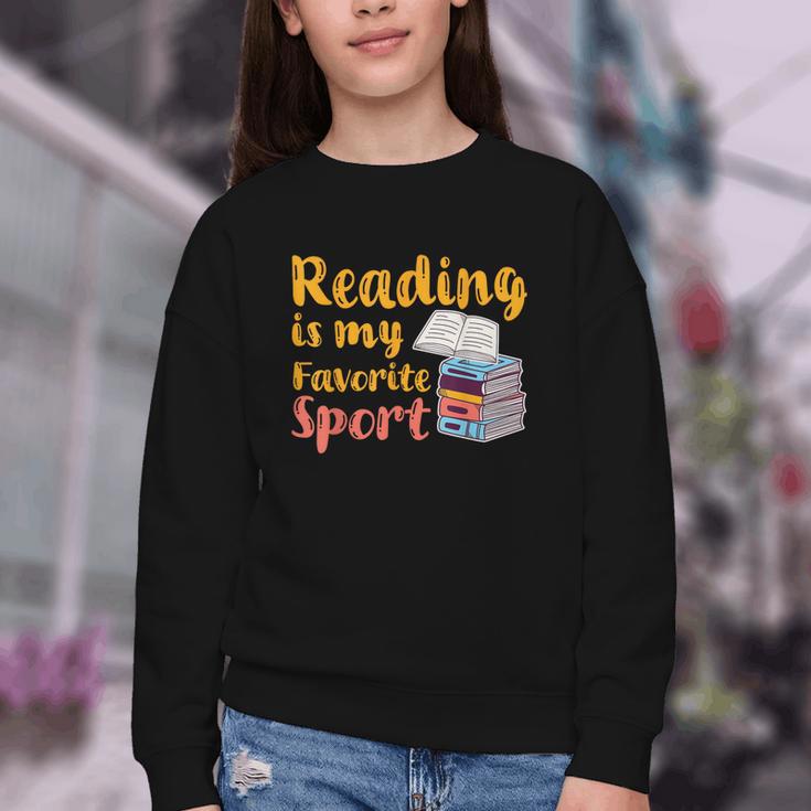 Reading Is My Favorite Sport Book Lovers Youth Crewneck Sweatshirt Reading Is My Favorite Sport Book Lovers Youth Crewneck Sweatshirt
