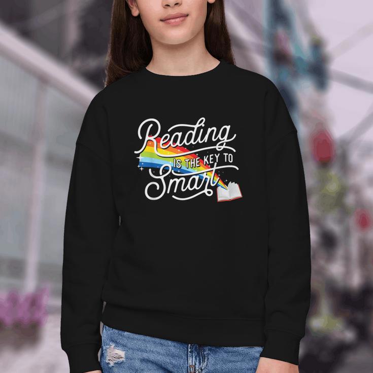 Reading Is The Key To Smart Book Lover Bookworm Reader Youth Crewneck Sweatshirt Reading Is The Key To Smart Book Lover Bookworm Reader Youth Crewneck Sweatshirt