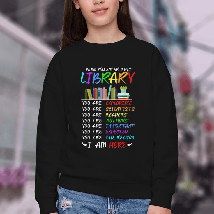 Retro Librarian Book Reader Library Book Reading Youth Crewneck Sweatshirt