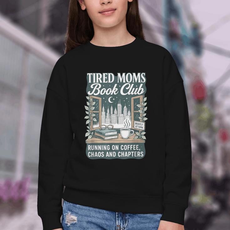 Retro Tired Moms Book Club Bookish Booktrovert Mother's Day Youth Crewneck Sweatshirt Retro Tired Moms Book Club Bookish Booktrovert Mother's Day Youth Crewneck Sweatshirt