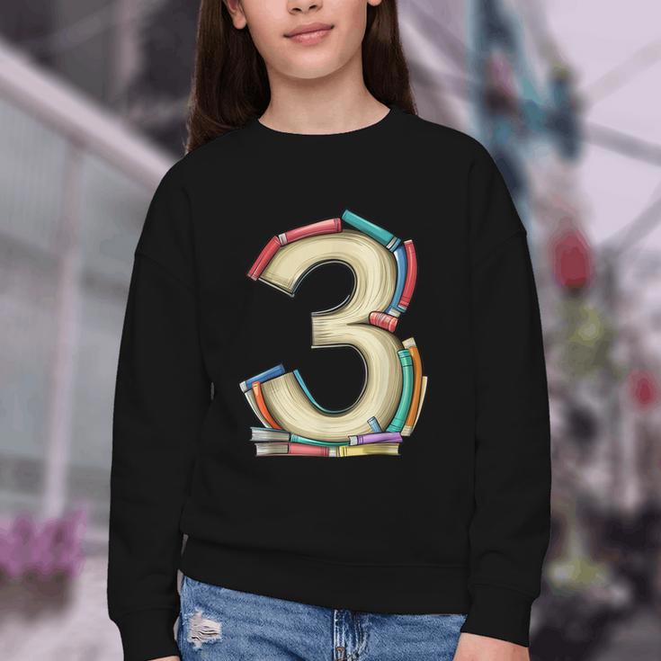Toddler 3rd Birthday Books Themed 3 Year Old Boys Kids Girls Youth Crewneck Sweatshirt Toddler 3rd Birthday Books Themed 3 Year Old Boys Kids Girls Youth Crewneck Sweatshirt