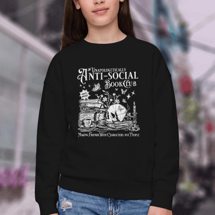 Unapologetically Anti Social Book Club Introvert Reader Youth Crewneck Sweatshirt