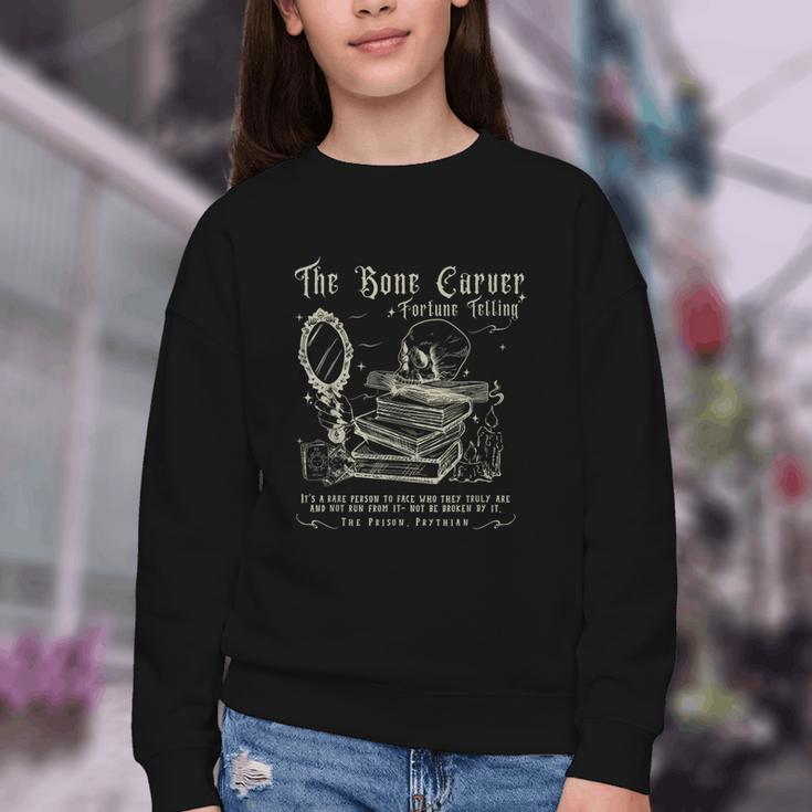 Vintage The Bone Carver Death God Tour Skeleton Spicy Books Youth Crewneck Sweatshirt Vintage The Bone Carver Death God Tour Skeleton Spicy Books Youth Crewneck Sweatshirt