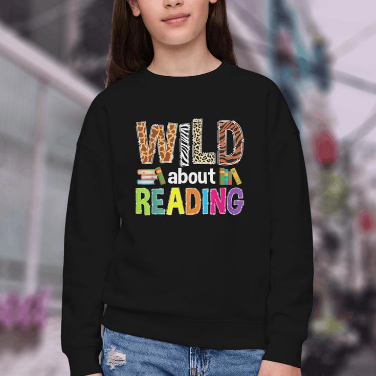 Wild About Reading Library Day Reading Books & Bookworm Youth Crewneck Sweatshirt Wild About Reading Library Day Reading Books & Bookworm Youth Crewneck Sweatshirt