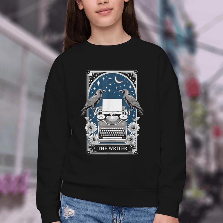 The Writer Typewriter Crow Writing Journalist Book Writer Youth Crewneck Sweatshirt The Writer Typewriter Crow Writing Journalist Book Writer Youth Crewneck Sweatshirt