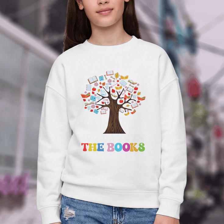 100 Days In The Books Reading Teacher 100th Day Of School Premium Tri-Blend Youth Crewneck Sweatshirt