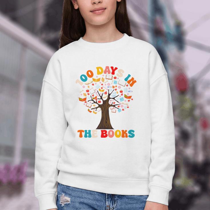 100 Days In The Books Reading Teacher 100th Day Of School Premium Youth Crewneck Sweatshirt 100 Days In The Books Reading Teacher 100th Day Of School Premium Youth Crewneck Sweatshirt
