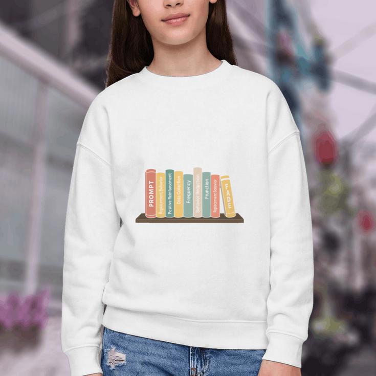 Applied Behavior Analysis Book Wildflower ABA RBT Therapist Youth Crewneck Sweatshirt Applied Behavior Analysis Book Wildflower ABA RBT Therapist Youth Crewneck Sweatshirt