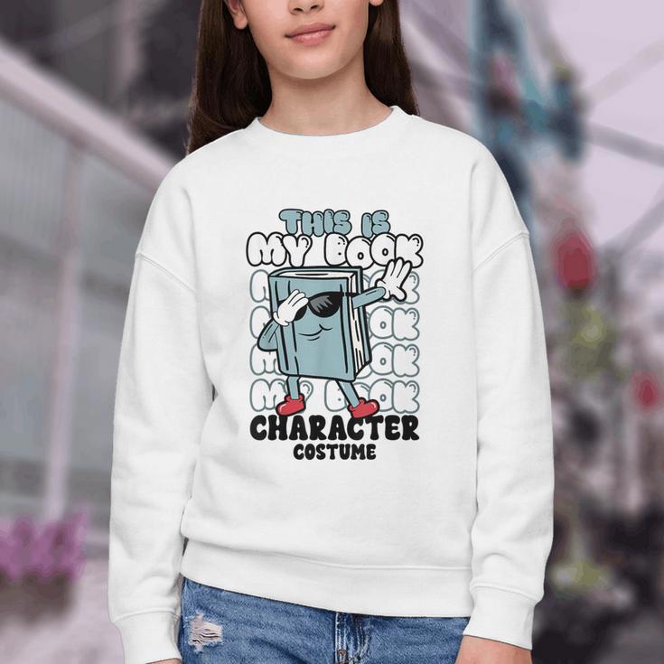 This Is My Book Character Costume Reading Book Lover Youth Crewneck Sweatshirt