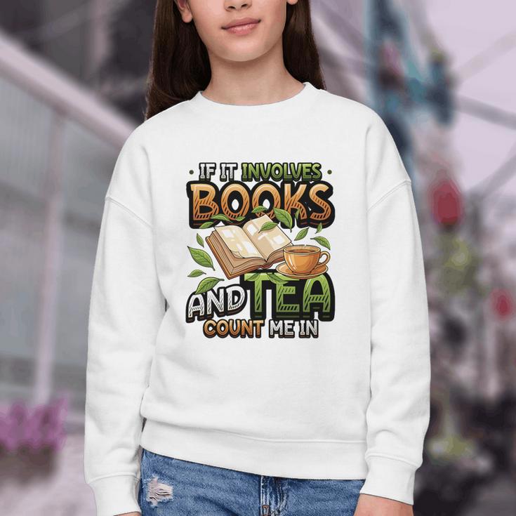 Bookworm If It Involves Books And Tea Lover Reading Premium Tri-Blend Youth Crewneck Sweatshirt