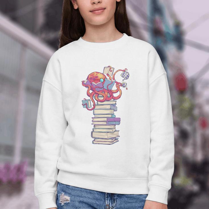 Cute Octopus Bookworm Fun Reading Tee For Book Lovers Youth Crewneck Sweatshirt Cute Octopus Bookworm Fun Reading Tee For Book Lovers Youth Crewneck Sweatshirt