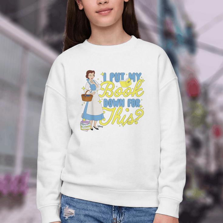 Disney Princess Belle I Put My Book Down For This Youth Crewneck Sweatshirt
