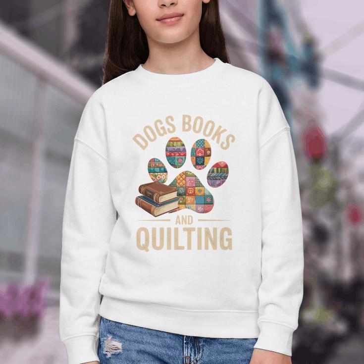 Dogs Books And Quilting Youth Crewneck Sweatshirt