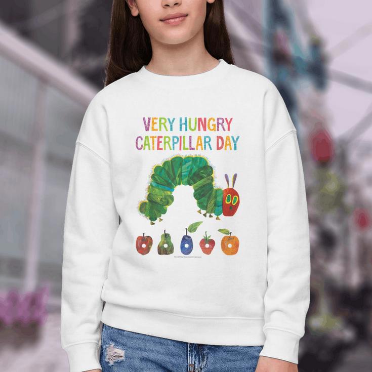 Eric Carle Very Hungry Caterpillar Day Children's Book Youth Crewneck Sweatshirt Eric Carle Very Hungry Caterpillar Day Children's Book Youth Crewneck Sweatshirt