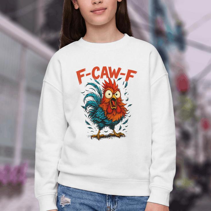 F-Caw-F Rooster F Awk F Chicken Coffee Romance Books Lover Youth Crewneck Sweatshirt F-Caw-F Rooster F Awk F Chicken Coffee Romance Books Lover Youth Crewneck Sweatshirt