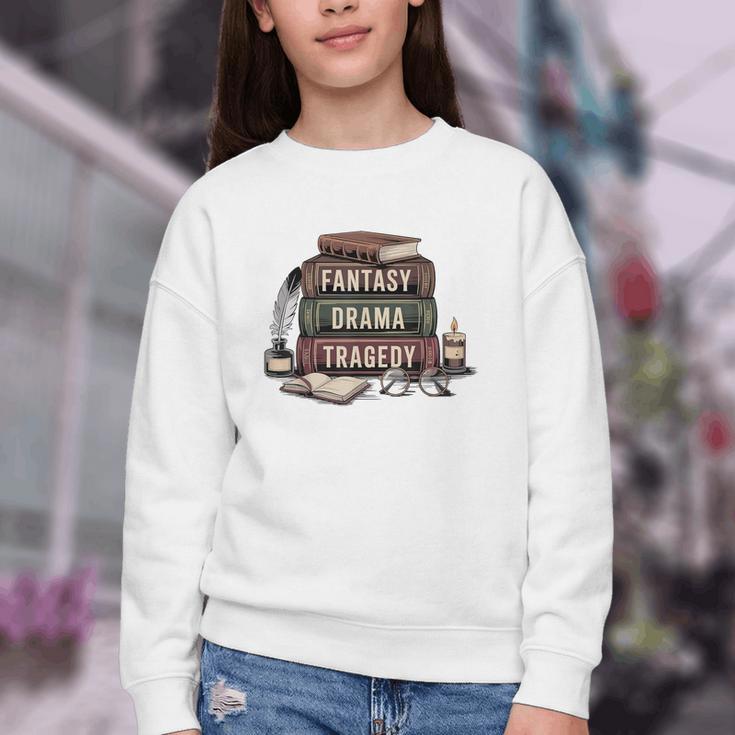 Fantasy Drama Tragedy Gothic Book Lover Bookworm Youth Crewneck Sweatshirt