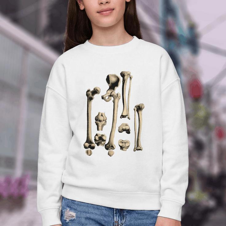 Hip And Leg Bones Book Print Vintage Human Bones Youth Crewneck Sweatshirt Hip And Leg Bones Book Print Vintage Human Bones Youth Crewneck Sweatshirt