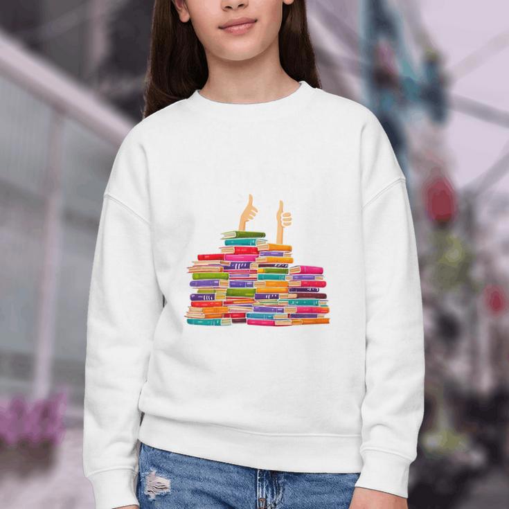 I'm Fine Reading Books Reader Book Lover Librarian Youth Crewneck Sweatshirt