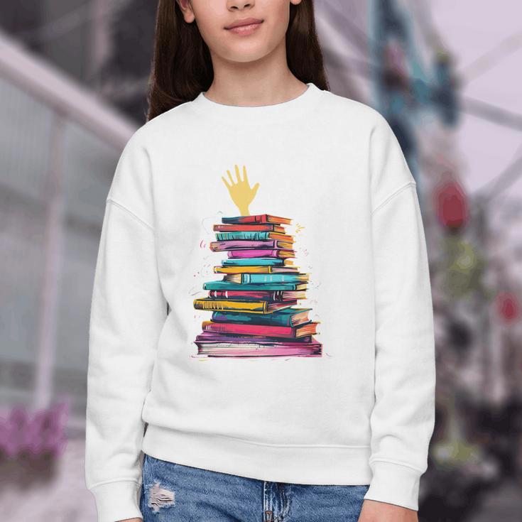 I'm OK Reading Books Library Bookworm Bookish Book Lover Youth Crewneck Sweatshirt